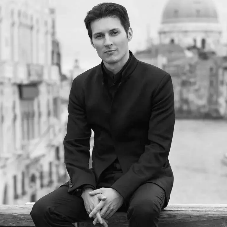 Pavel Durov in black and white